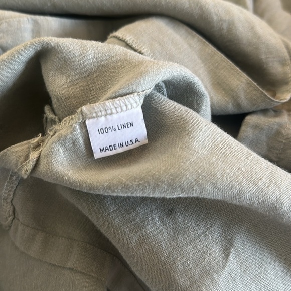 Bryn walker 100% linen olive button down shirt jacket w pockets medium - Picture 5 of 7